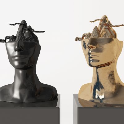 新中式抽象人物雕塑摆台摆件