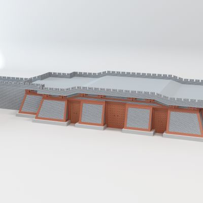 中式古建城门楼城墙