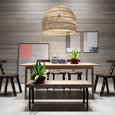 现代餐桌椅组合