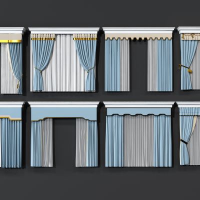 欧式窗帘帘头组合