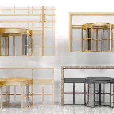 现代酒店旋转门自动门组合