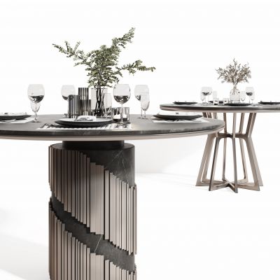 现代圆形餐桌