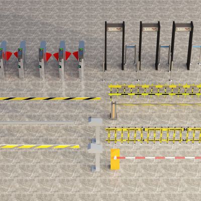 现代安检门安全门收费杆门禁打包
