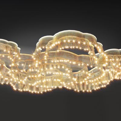 新中式大型宴会厅花瓣水晶吊灯吸顶灯