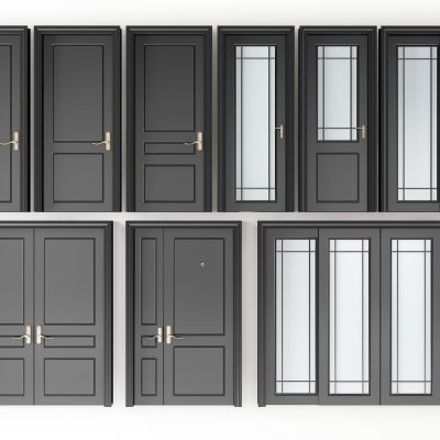 现代木门推拉门组合