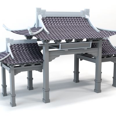 中式牌坊牌楼屋檐古建筑