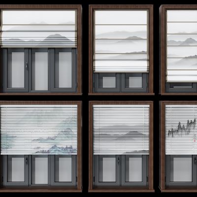 新中式窗帘组合