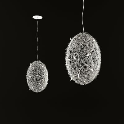 现代球形藤编吊灯