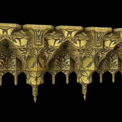 现代拱形门墙面造型斗拱