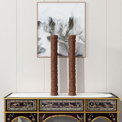 现代浮雕花纹凹凸浮雕柱子摆件