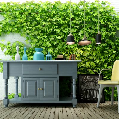 欧式地中海边柜植物墙绿植墙爬山虎