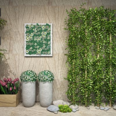 现代藤蔓植物绿植墙