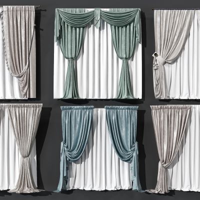 简欧窗帘组合