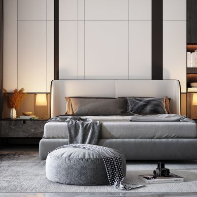 现代双人床组合