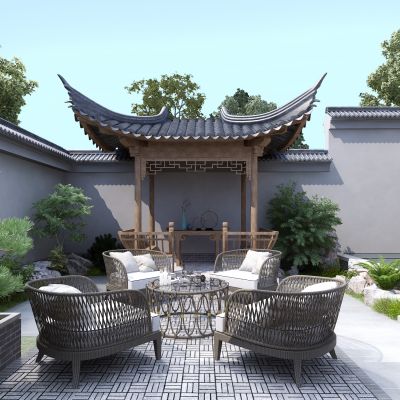 新中式别墅庭院花园