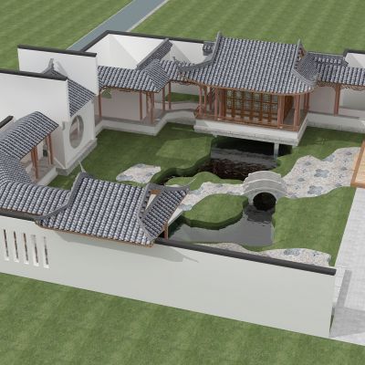 中式古建园林花园