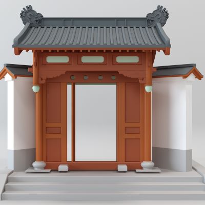 中式门头古建门头3D模型