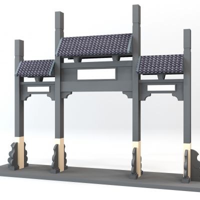 中式牌坊牌楼屋檐古建筑