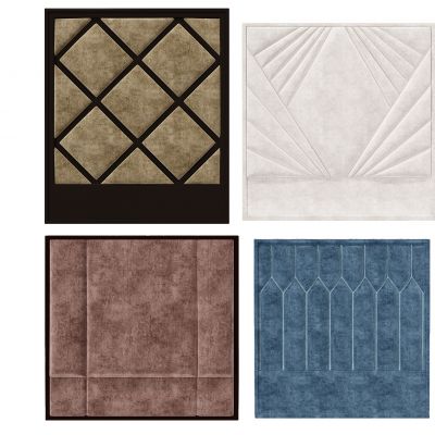 现代皮革软包床头背景