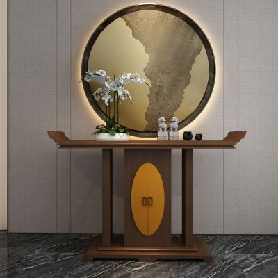 新中式实木端景台3D模型