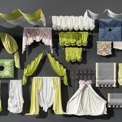 现代窗帘床幔组合