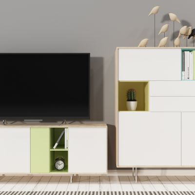 现代电视柜边柜