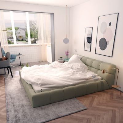 现代B&BItaliaTufty布艺双人床榻榻米床小户型带阳台