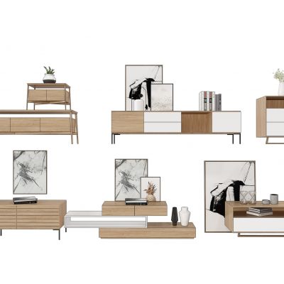 北欧实木电视柜