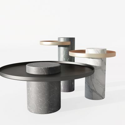 现代圆形边几茶几