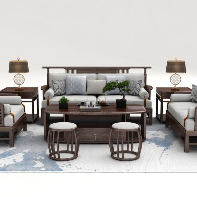 新中式君临天下沙发组合