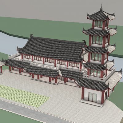 现代古建筑塔楼高塔