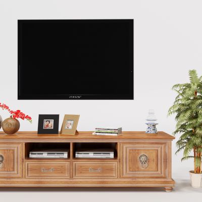 欧式电视柜盆栽装饰品组合