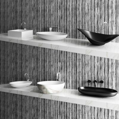 现代异形洗手盆组合