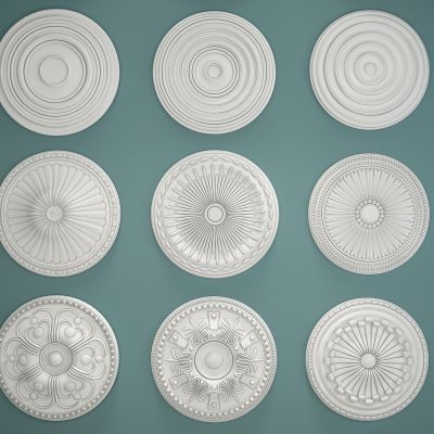 欧式圆形石膏灯盘雕花