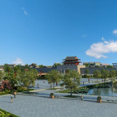 现代古建城门楼