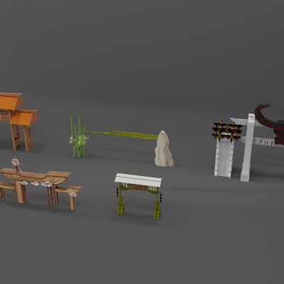 现代农家乐民宿大门牌楼