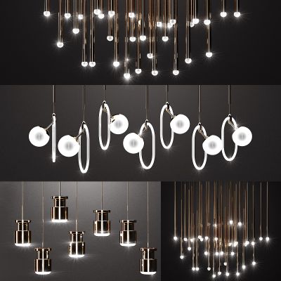 现代金属球星小吊灯