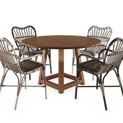 现代户外藤编休闲桌椅子