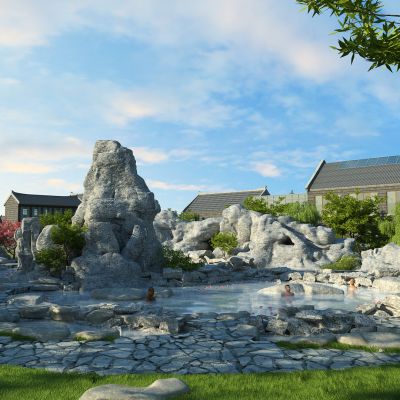 现代室外户外温泉