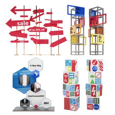 现代商场商业导视指路牌指示