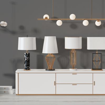 欧式台灯吊灯边几电视柜