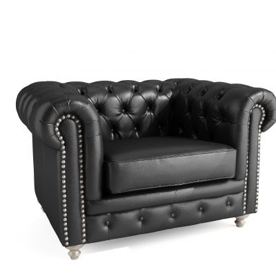 欧式皮革软包单人办公沙发