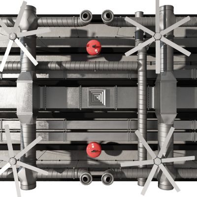 工业通风管道风扇消防铃组合空调管道