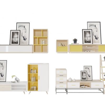 北欧实木电视柜斗柜组合