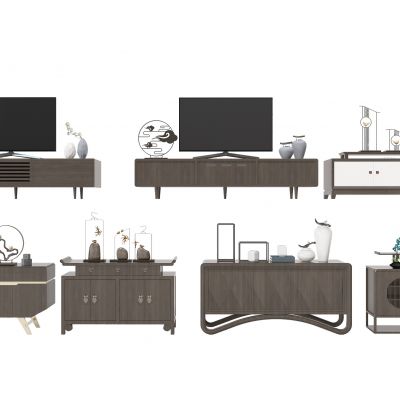 新中式电视柜装饰柜组合