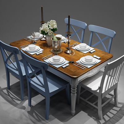 现代餐桌椅组合