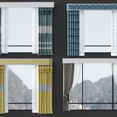 现代窗帘组合