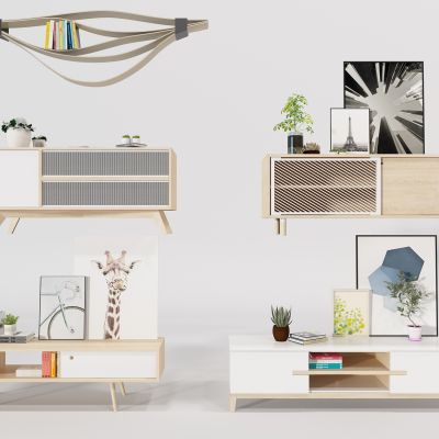 现代实木电视柜d