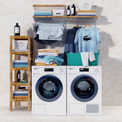 现代阳台洗衣机衣服衣架滚筒洗洗衣