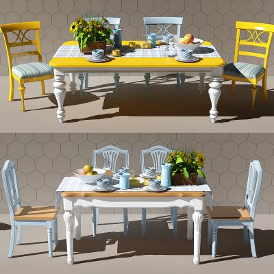 现代餐桌椅子组合